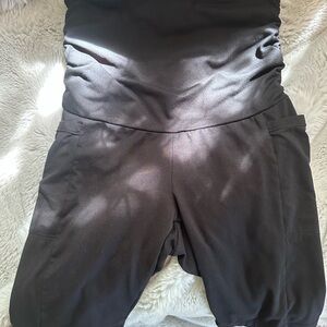 MATERNITY Black Biker Shorts w/ pockets